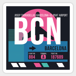 Barcelona (BCN) Airport // Sunset Baggage Tag Sticker